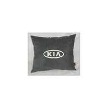  Подушка Kia т. серая вышивка белая
