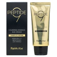 BB крем омолаживающий с комплексом из 9 пептидов SPF50 FarmStay Peptide9 Covering Essence BB Cream 50мл