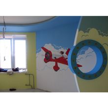 Роспись стены в детской комнате 
