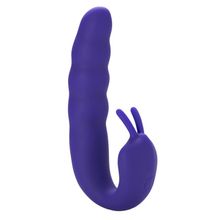 Фиолетовый вибратор Ribbed Dual Stimulator - 17 см. (224720)