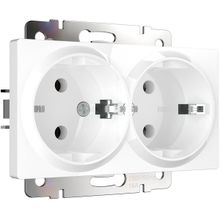 Werkel Розетка Werkel двойная с заземлением белая WL01-SKG-02-IP20 4690389073106 ID - 236929