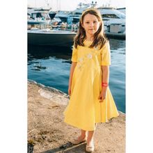 Leya.me Платье-бабочка желтое с цветами PR-032