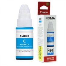 Чернила Canon GI-490C PIXMA G1400 2400 3400, 70мл  голубые 0664C001