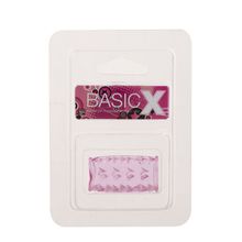 Dream Toys Розовая насадка на пенис с треугольными шипами BASICX TPR SLEEVE (розовый)