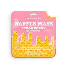 Тонизирующая вафельная маска для лица Клубничный фреш Kocostar Waffle Mask Strawberry 3шт