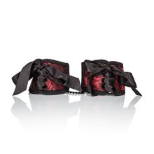 California Exotic Novelties Наручники Scandal Corset Cuffs на завязках (красный с черным)