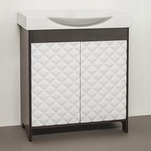 Тумба с раковиной Style Line Агат 76 белая, венге