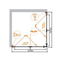 Душевой уголок Cezares Elena AS2 (80x80) прозрачное стекло