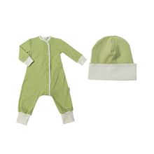 Bambinizon Пижама-комбинезон и шапка нежно-зеленый