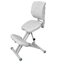 Эргономичный коленный стул со спинкой для здоровой осанки Олимп СК-2 Светло-серый