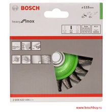 Bosch Щетка кольцевая Heavy for INOX М14 0.5х115 мм по нержавейке (2608622106 , 2.608.622.106)