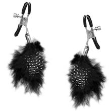 Pipedream Металлические зажимы для сосков с пёрышками Feather Nipple Clamps (черный)