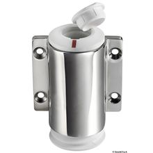 Osculati Basetta a parete inox cappuccio bianco 3 contatti, 11.000.11