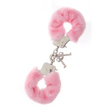 Dream Toys Металлические наручники с розовой меховой опушкой METAL HANDCUFF WITH PLUSH PINK