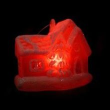 SHLights Светильник декоративный Домик-1, 1 RGB-светодиод, для помещений, на батарейках, стекло, перемена цвета (GM3215-8)