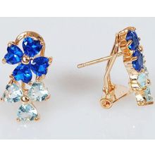 Серьги со шпинелью "2 цветка"