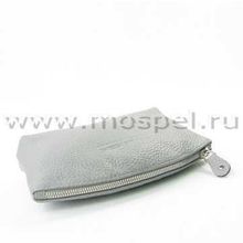 Косметичка  кожаная 1114 серая