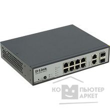 D-Link DES-1100-10P A1A Настраиваемый коммутатор 2 уровня с 8 портами 10 100Base-TX с поддержкой PoE и 2 комбо-портами 100 1000Base-T SFP