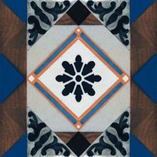 Bestile Art Deco Azul Cenefa 22.5x22.5 см