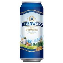Пиво Либенвайс Вайзен, 0.500 л., 5.5%, железная банка, 24