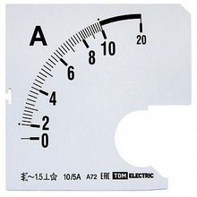 Шкала Ш72   10 5А-1,5 (для А72 Х 5А) |  код. SQ1102-0182 |  TDM