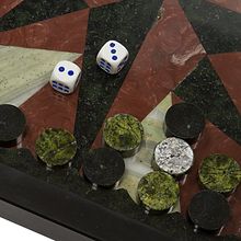 Нарды "Роза ветров" змеевик, лемезит, офиокальцит