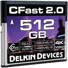 Карта памяти Delkin Devices 512GB Cinema CFast 2.0 560 - 495MB s  DDCFST560512