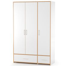 Нижегородмебель и К Шкаф для одежды Вуди 10.77 цвет белый премиум дуб крафт золотой ID - 295632