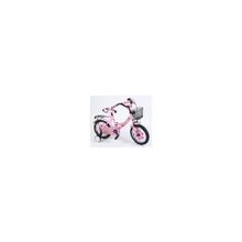 Велосипед 2-х колесный Lider Kids G14BD127, багажник, клаксон, тренировочные колеса, розовый (3-5 лет)
