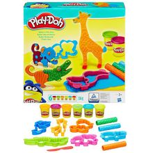 PLAY-DOH (Hasbro) Hasbro Play-Doh B1168 Игровой набор пластилина "Веселое Сафари" B1168