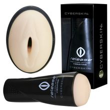 Topco Sales Мастурбатор-вагина в тубусе  Cyberskin Deep Pussy с вибрацией (черный)