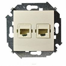 Розетка телефонная 2xRJ11 15, слоновая кость |  код. 1591589-031 |  Simon
