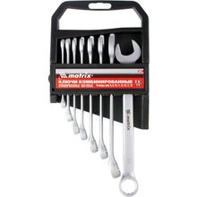 Набор ключей комбинированных 6-22 мм, 12 шт, CrV,матовый хром Matrix 15412