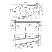 Акриловая ванна TRITON Мишель левая Экстра 170х96 с каркасом