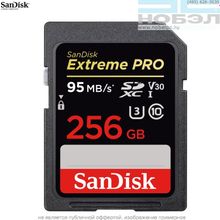 Карта памяти Sandisk SDXC 256GB Class 10, U3 V30 95Mb s  SDSDXXG-256G