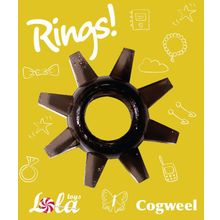 Чёрное эрекционное кольцо Rings Cogweel