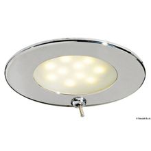 Osculati Atria LED spotlight polished SS w switch, 13.447.02