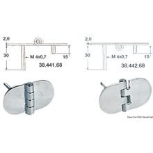 Osculati Hinge standard pin mirror polished S 68.5x38,5 mm, 38.441.68