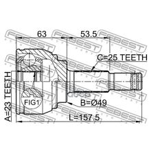 Шрус Внешний Nissan Presage U30 1998-2003 27*56*27 27*56*27 Febest арт. 0210C11