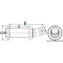 Osculati Seacock polished SS head 15° 50 mm x 21 4, 17.329.07