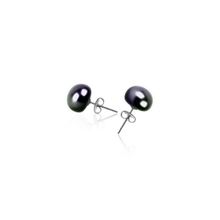 Серьги  WY140_black с крупным жемчугом nasonpearl, серебро 925