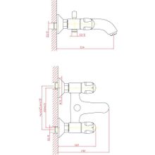 Смеситель ZOLLEN NURNBERG (арт. NU61620141) для ванны короткий изл. с аксес.