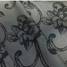 Портьерная ткань Модерн Цветы Серый
