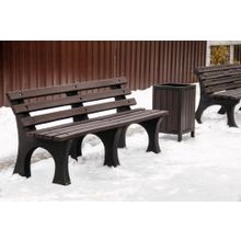 Эко-скамья парковая (со спинкой) полимер-песчаный композит (1.6 м)