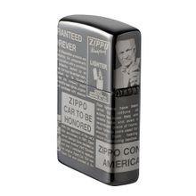 Зажигалка черная глянцевая Zippo с покрытием Black Ice