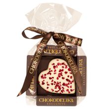 Марципановая конфета Chokodelika "Сердце" в белом шоколаде