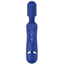 Shots Media BV Синий универсальный массажер Silicone Massage Wand - 20 см. (синий)