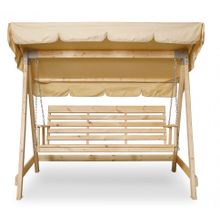 Садовые качели СЕЛЕНА 3.0 деревянные, без покраски (без матраса)