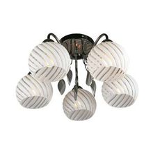 Потолочная люстра OML-317 черный хром белая полоска хрусталь E27 5*60W 220V арт.OML-31707-05