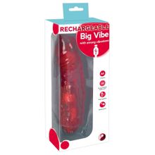 Красный вибромассажер Rechargeable Big Vibe - 23,3 см.